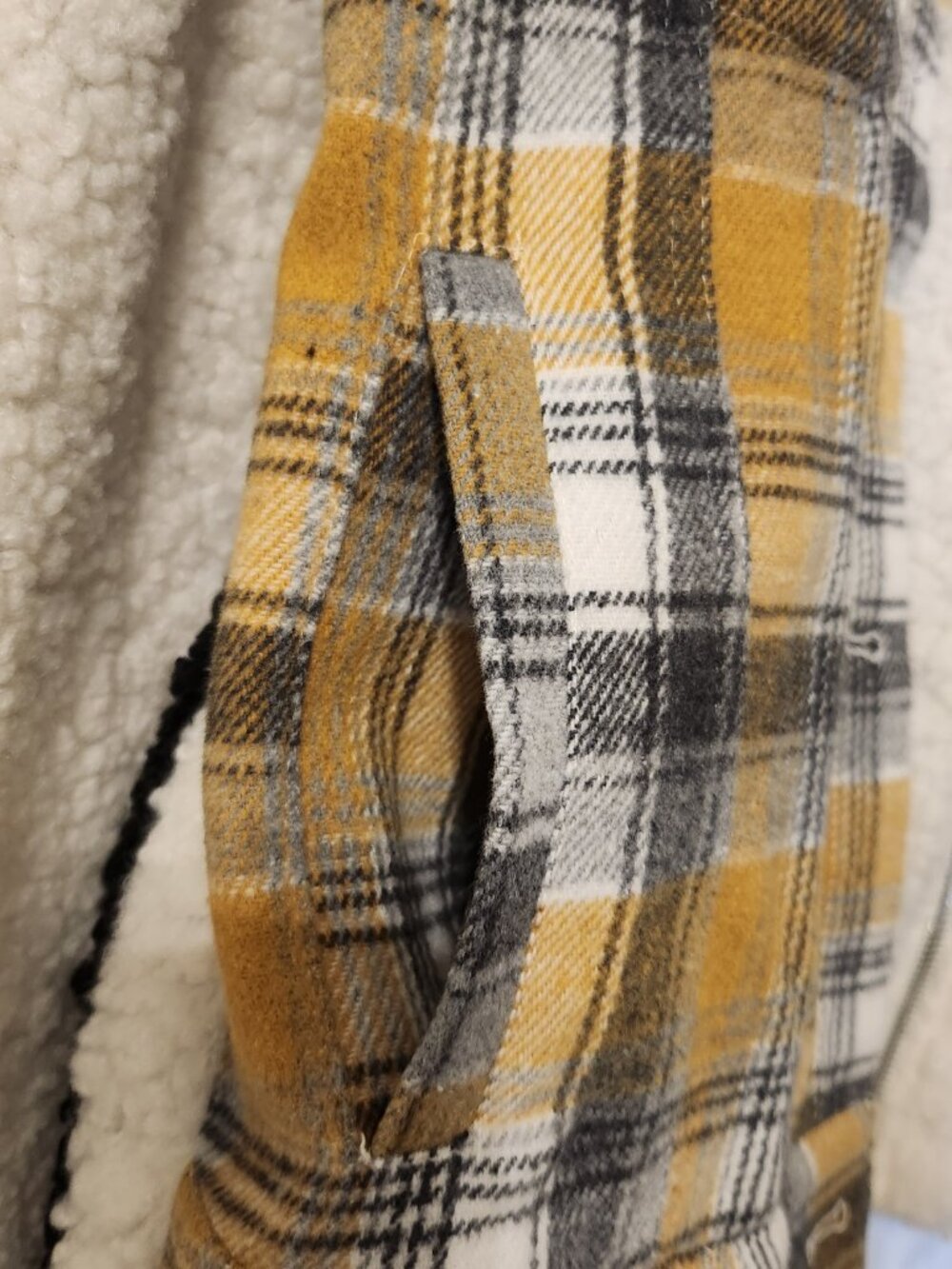 NWT Davi & Dani Oversized Plaid Sherpa Shacket Jacket Medium - Picture 11 of 12